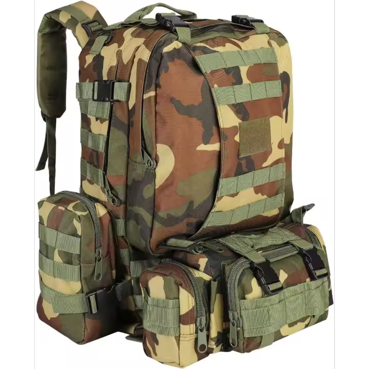 Mochila Militar Tactica de 55 L con Bolso de cintura extraíble para Senderismo al Aire Libre Camping Trekking Pesca Caza - 1