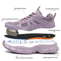 Zapatos Deportivos informales para mujer, zapatillas de deporte a la moda con cordones,Calzado de seguridad - details 5