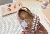 Bolsa de los niños cabeza Boken zapatos 2025 primavera y otoño nueva versión coreana de las niñas perla arco princesa zapatos de suela suave solo zapatos - details 20