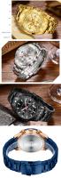 Reloj de cuarzo de negocios de oro de lujo para hombre, reloj de pulsera de acero inoxidable multifunción resistente al agua, regalo del Día del Padre para papá - details 13