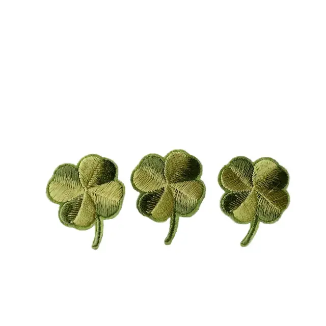 Lote de 10 Parches Termoadhesivos de Trébol Verde para Ropa, Apliques para Planchar en Jeans, Bolsos, Camisetas, Manualidades - 1