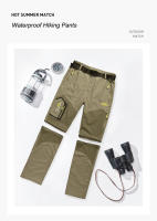 Pantalones de Senderismo Impermeables para Hombres Secado Rápido Desmontables Transpirables - details 1