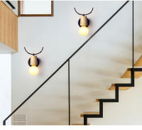 Lámpara de Pared TOMAXIN 16CM con Arte de Cuerno de Hierro Luz Cálida Retro Simple para Sala de Estar Baño Dormitorio Estudio Material de Hierro Fundido Color Blanco Tipo de Bombilla LED Producto Normal - details 4