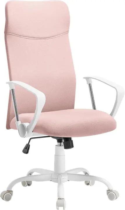 Silla de Oficina Ergonómica Asiento Giratorio Acolchado Regulable en Altura y Inclinación - 1
