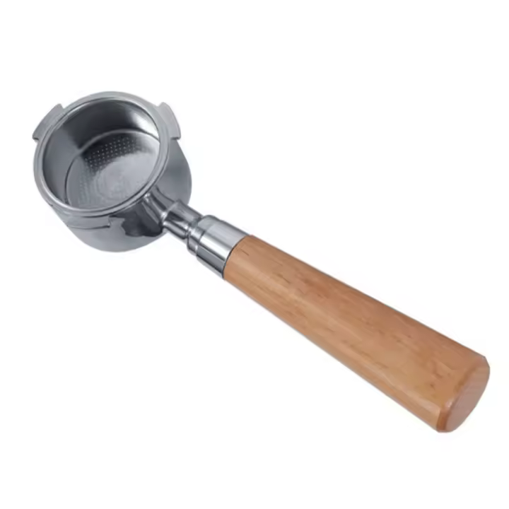 Portafiltos de 51mm para Delonghi Coffee, portafiltro desde abajo, 3 Orejas, piezas de repuesto de Maple inoxidable, MANGO y cesta de filter - 1