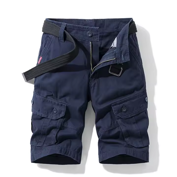 Pantalones Cortos de Trabajo para Hombres Versátiles, Manga Recta, Múltiples Bolsillos, Algodón, Comodidad Casual - 1