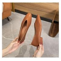 Zapatos de tacón bajo para mujer, mocasines casuales, de punta redonda y boca, multicolor, de cuero auténtico - details 7