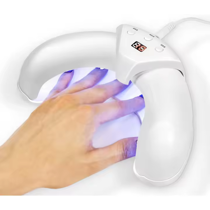 Lámpara LED de secado de uñas, luz blanca minimalista de 8,5x4,5x2, 0 pulgadas con 3 temporizadores, portátil, mate, ABS, secador de esmalte de Gel UV para salón de casa - 1