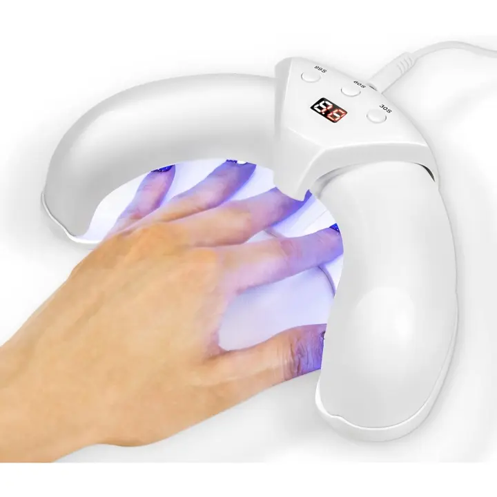 Lámpara LED de secado de uñas, luz blanca minimalista de 8,5x4,5x2, 0 pulgadas con 3 temporizadores, portátil, mate, ABS, secador de esmalte de Gel UV para salón de casa - 1