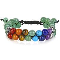 Pulsera de Yoga Vintage India Doble Capa de 7 Akas Mujeres Hombres Joyería de Sanación de Piedras Lava - details 4