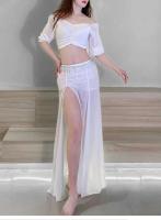 Top profesional sin tirantes para mujer, falda larga, traje de entrenamiento oriental, danza del vientre TRE, disfraz de carnaval - details 4
