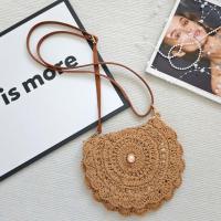 Bolso tejido con hilo de algodón con borde de flores, bolso cruzado de paja Retro ahuecado, bolso tejido de estilo étnico con perlas transpirables para uso diario - details 26