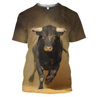 Camiseta de toro español para hombre, Tops con estampado 3D, sudadera de manga corta a la moda, jersey de cuello redondo de verano, ropa informal - details 13