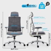 Oficina Ergonómica con Respaldo Adaptativo, Silla de Escritorio de Alto Respaldo con Reposabrazos 4D, Profundidad de Asiento Ajustable, Soporte Lumbar y Reposacabezas 2D, Negro - details 10