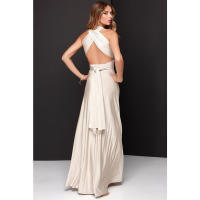 Vestido largo con vendaje sexy y espalda cruzada con múltiples correas y uso multidireccional - details 26