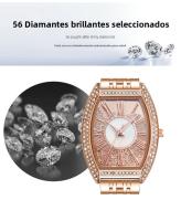Relojes de Cuarzo para Mujer Diseño Nórdico Ovalado Esfera con 56 Diamantes - details 0