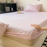 Plaid Style Fitted Sheet Skin-friendly Bed Cover Elastic Bedsheet for Girls Boys Room couvre lit Home Bed Linen(No Pillowcase) - details 5