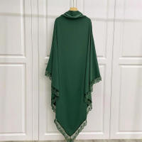 Hijab musulmán con encaje transpirable, pañuelo de cabeza largo instantáneo, estilo islámico de Dubái, adecuado para Festival y oración, 1 unidad - details 7