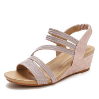 Sandalia cuña mujer novedad de verano cómoda suela blanda Simia zapatos romanos plataforma impermeable sandalias con correa recta - details 2