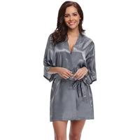 Bata de satén para mujer, lencería íntima, ropa de dormir sedosa, regalo de boda nupcial, bata de baño tipo kimono informal, camisón Sexy - details 6