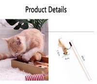 Juego de Juguetes Divertidos para gatos, productos interactivos y divertidos, juguete esponjoso con varilla larga, pluma natural, productos para mascotas encantadoras, 1 Juego - details 2