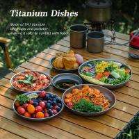Platos de titanio, platos, sartén para exteriores, bandeja de comida para acampar, vajilla duradera, platos apilables para servir - details 6