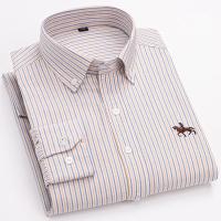 Camisas de caballo bordadas para hombre, ropa de calle de gran tamaño, 2025 algodón, Oxford, informal, manga larga, talla grande, 100% - details 22