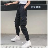 Ropa informal de cintura alta con bolsillo grande para mujer, pantalones tácticos sueltos, pantalones para correr de Hip Hop a la moda para mujer - details 5