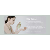 A woman using green cleansing oil.