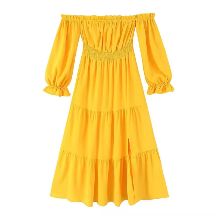 Vestido clásico informal con hombros descubiertos para mujer nuevo estilo - 1