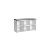 Armario para Zapatos con 3 Compartimentos Zapatero con 3 Niveles Blanco Ajustable-Entrada de Puerta Pasillo Sala de Estar Dormitorio 60 x 24 x 120 cm LBC03WT, Madera de ingeniería - details 5