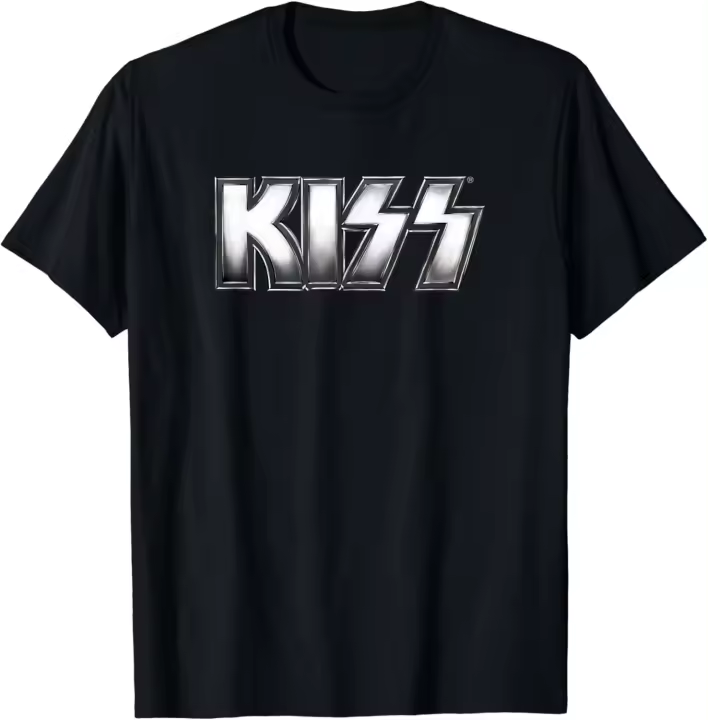 Camiseta de Moda para Hombres Logo Metálico KISS Estilo Único - 1