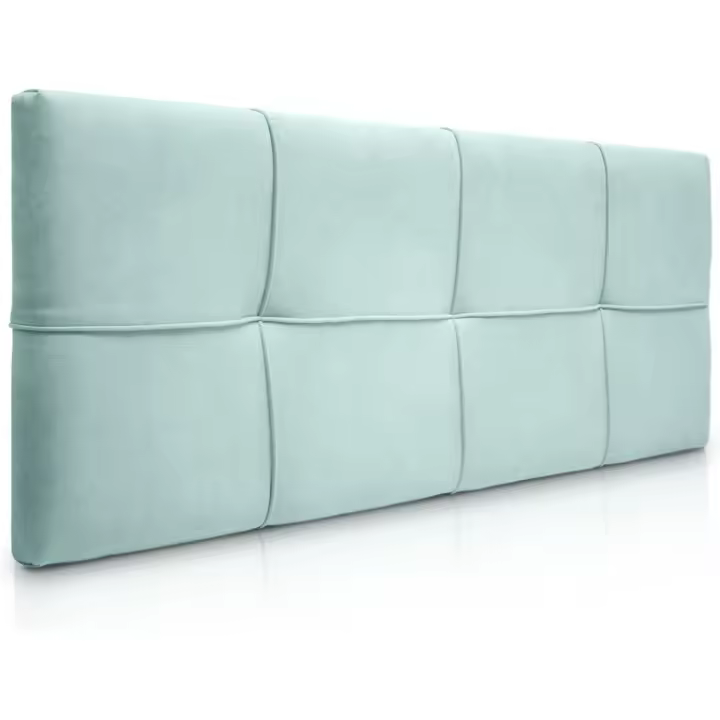 tapizado, Modelo Cuadrado para Camas de 150 (160 x 57 cm) Tela Verde Agua - 1
