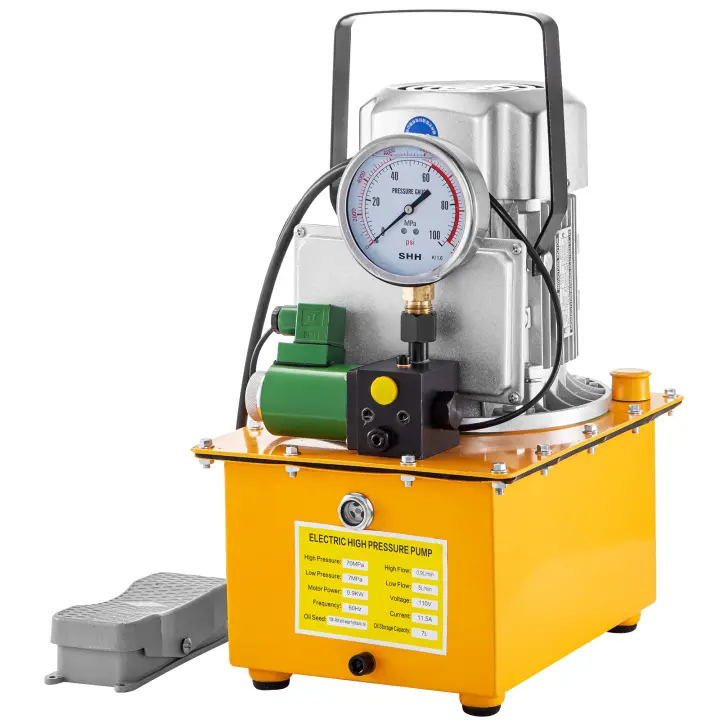 SucceBuy VEV Bomba eléctrica hidráulica, bomba accionada hidráulica 750 W, simple efecto 220 V, pedal de solenoide 7 L - 1