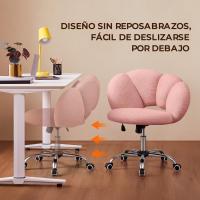 Silla de Escritorio Ergonómica Diseño Nube en Tejido Bouclé Altura Ajustable Ruedas Giratorias - details 31