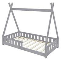 ML-Design ML-215/Kinderbett Tipi + Rausfallschutz 160x80cm Hellgrau