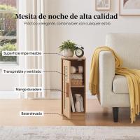 2, Mesa Auxiliar Bohemia con cajón abierto, Mesita de Noche Estrecha Dormitorio, para Dormitorio - details 11