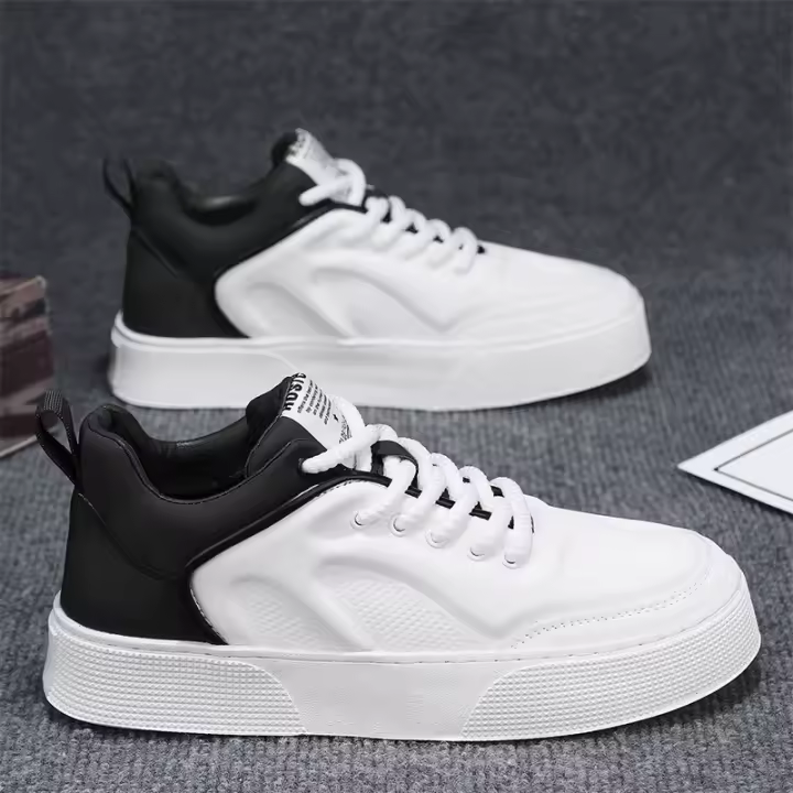 Zapatos De Tablero Versátiles, Zapatos Blancos De Moda Transpirables Para Hombres, Zapatos Deportivos Casuales De Suela Gruesa Que Aumentan - 1