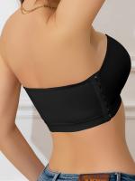 Sujetador de 2 piezas con botones laterales para correr, fitness y yoga, color sólido, talla adulto, tejido transpirable, sin aros, cómodo para llevar a diario. - details 5