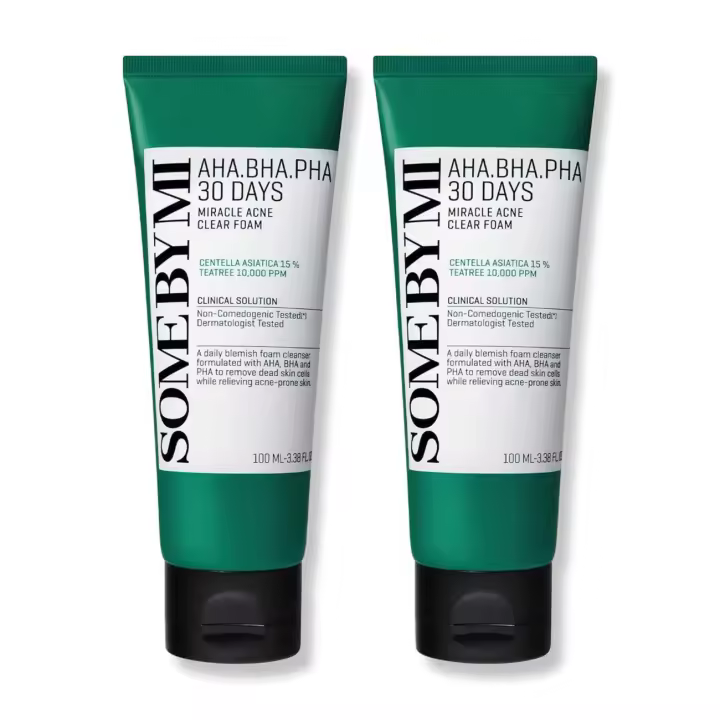 SOME BY MI AHA BHA PHA Paquete de espuma milagrosa de 30 días de 2 limpiadores de ácido salicílico Exfoliación Control de sebo – Limpiador facial suave para el acné - 1