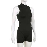 Pantalones cortos sin mangas de una pieza, novedad de verano de Surf 20224, traje de baño deportivo de playa para mujer, conjunto de Bikini negro con cremallera Sexy para - details 3
