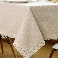 Mantel con patrón wer, tela de algodón con encaje, cubierta para mesa de comedor, mantel impermeable rectangular ritual - details 1