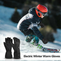 Guantes calefactables eléctricos con batería para invierno cálidos guantes calefactores para motocicleta  impermeables con pantalla táctil calentador de manos para ciclismo y esquí - details 0