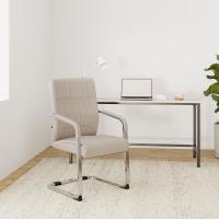 Silla De Conferencia Anubis En Polipiel I Silla De Oficina En Estilo Cantilever, con Reposabrazos y Base Metálica, Color: Crema - details 1
