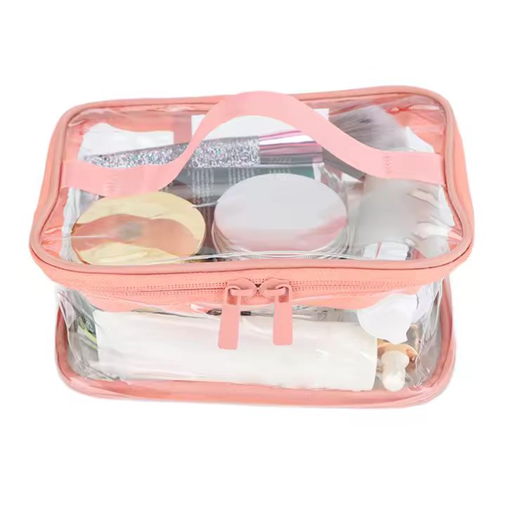 Bolsas de almacenamiento,Clear Travel Toiletry Bag-Bolsa de PVC portátil para cosméticos - 1