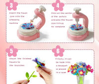 Juguetes para niñas DIY, ramo de tela hecho a mano para niños, conjunto artesanal, máquina de grabado en relieve, juguetes educativos interactivos para niños - details 8