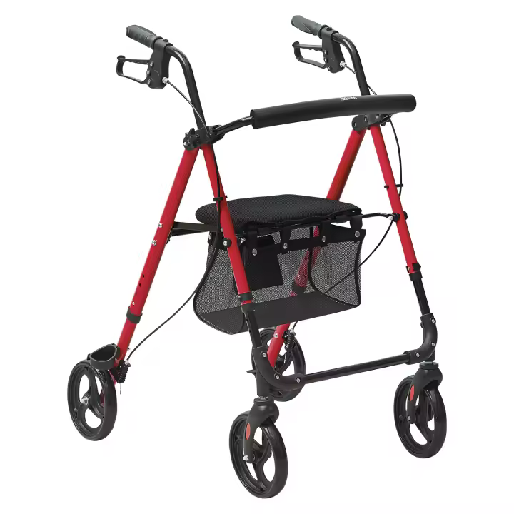 VEVOR andador enrollable para personas mayores y adultos, andador plegable de aluminio ligero con asiento y Asa ajustables - 1