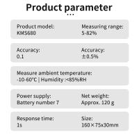 Medidor de punto de rocío de madera, higrómetro Digital con pantalla retroiluminada, probador de temperatura de humedad para pared de cuero textil - details 26