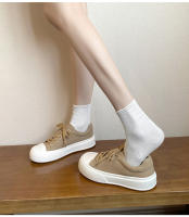 Pastel de queso nueva tendencia color coincidencia plataforma casual tablero zapatos versátil aumento de altura cabeza redonda zapatos blancos - details 10