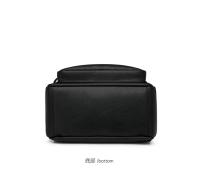 Mochila pequeña de moda para mujer, Mochila De Cuero Negro marrón simple, mini mochila de viaje informal para teléfono, regalos para niñas - details 21